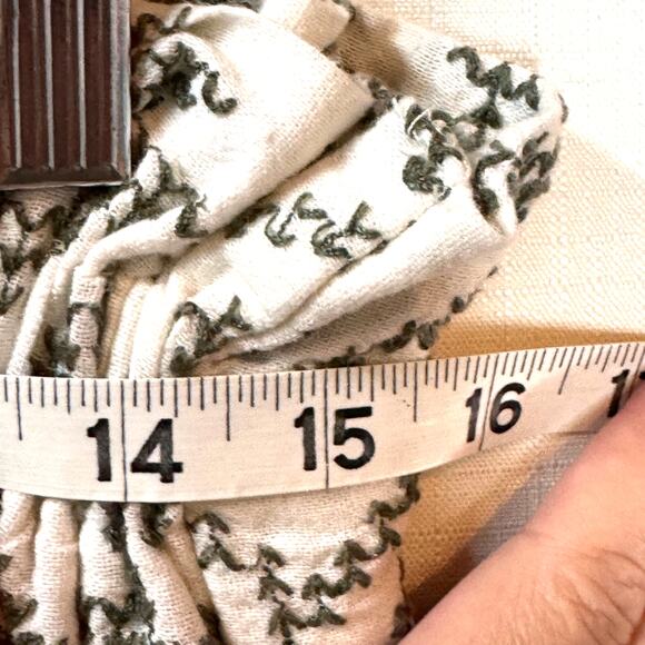 FREE PEOPLE Toluca Embroidered Pants Women's 12 Cotton Linen Boho Summer Beach - Picture 8 of 10